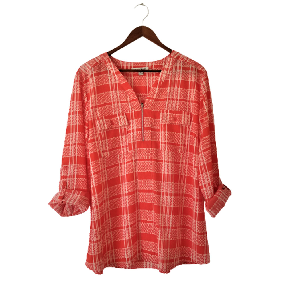 Studio Works Women’s Top, Long Roll tab sleeve - Size XL